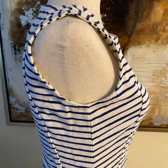 J. Crew white with blue stripes dress size 0 ~ - Picture 7 of 14